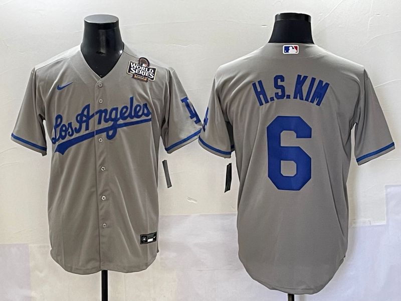 Men 2025 Los Angeles Dodgers #6 H.S.Kim Grey Game Nike MLB Jersey style 7->los angeles dodgers->MLB Jersey